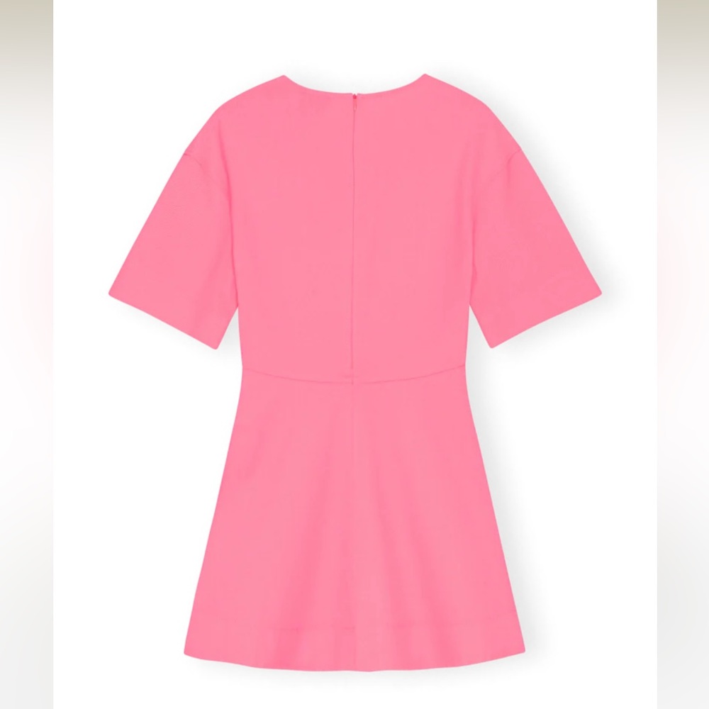 Ganni Stretch suiting v-neck mini dress - Picture 8 of 13